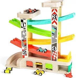 TOP BRIGHT Car Ramp Toys , Race Track Car Toy for Toddler Age 2-4 Year Old Boy with 4 Car, Parkin... | Amazon (US)