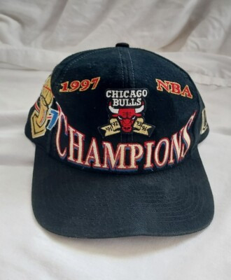 Vintage Chicago Bulls 1997 NBA Championship Logo Athletic Snapback Hat Black Cap | eBay US