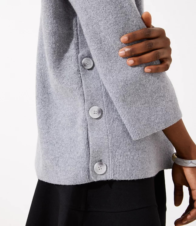 Mock Neck Side Button Sweater | LOFT | LOFT