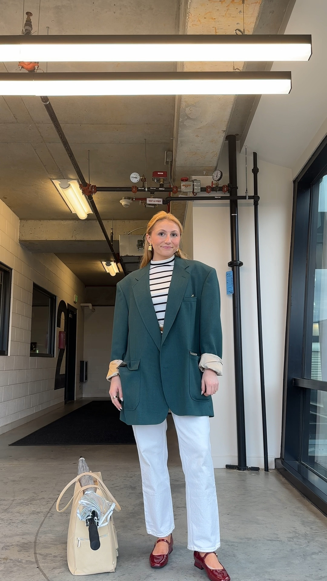 We love casual Fridays in the office 🙃 but I’d think I’d love casual Fridays outside of the office more lol 

The belt and jacket are thrifted, so my recommendation would be to check out your local thrift store for an oversized blazer! The Men’s section is hands down THE BEST place to find quality blazers these days that won’t break the bank! 

Of course the Old Navy tank I legit got maybe two weeks ago isn’t on the Old Navy website so I tagged a few similar vibe tanks that I think could work with this fit! Same with the Madewell earrings I got forever ago lol! 

My Sizing:
Abercrombie Curve Love White Jeans = US 28
Old Navy High Neck Black & White Striped Tank = S
Shein Red Flats = 7.5 
Blazer = XXXL

My Measurements (April) :
Height = 5’6
Bust = 36.2 in
Natural Waist = 27 in
Low Waist = 35.5
Hips = 37in 
Super low waist / hips & full booty = 38.5 in
Weight: 139.3 (on a good day 😉)
Typically Wears = M/L (US 6/8/10)


#LTKworkwear #LTKVideo #LTKshoecrush