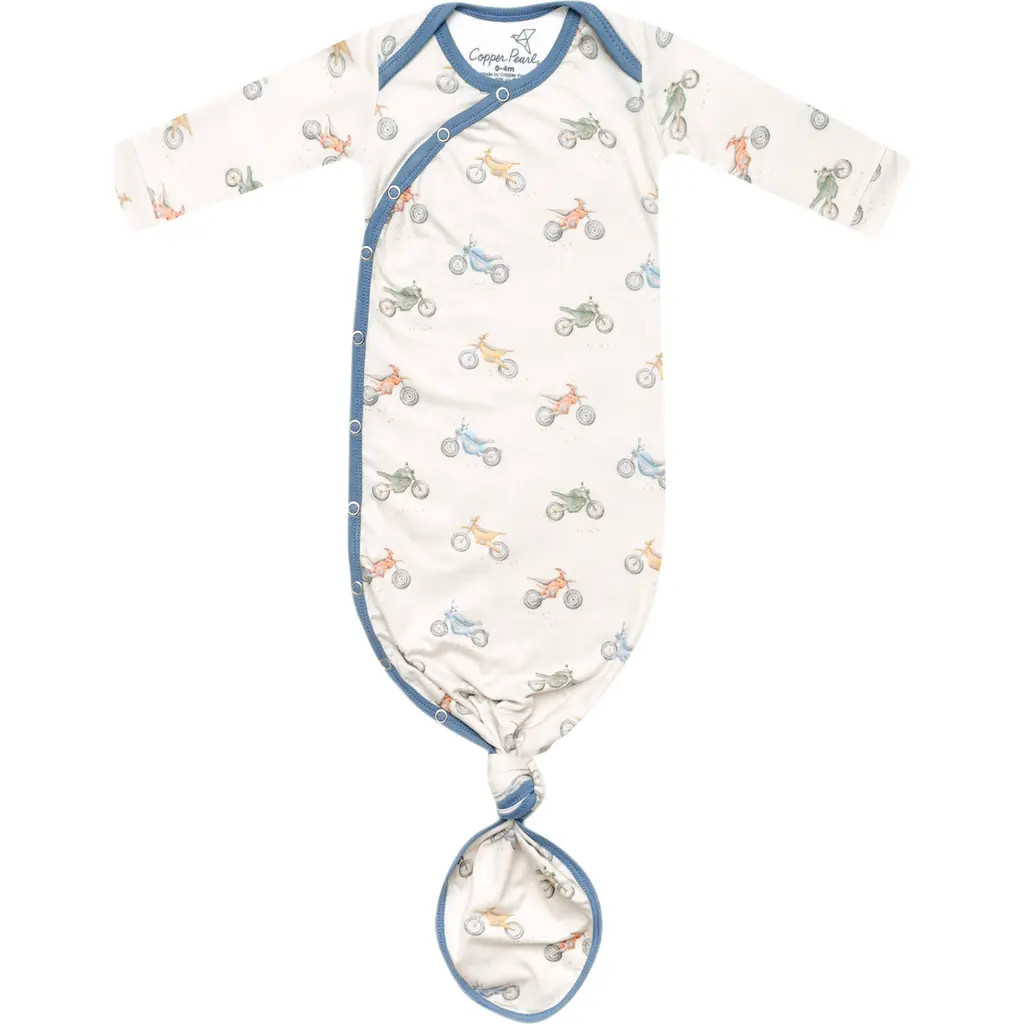 Copper Pearl Ryder Newborn Knotted Gown in Light Beige at Nordstrom | Nordstrom