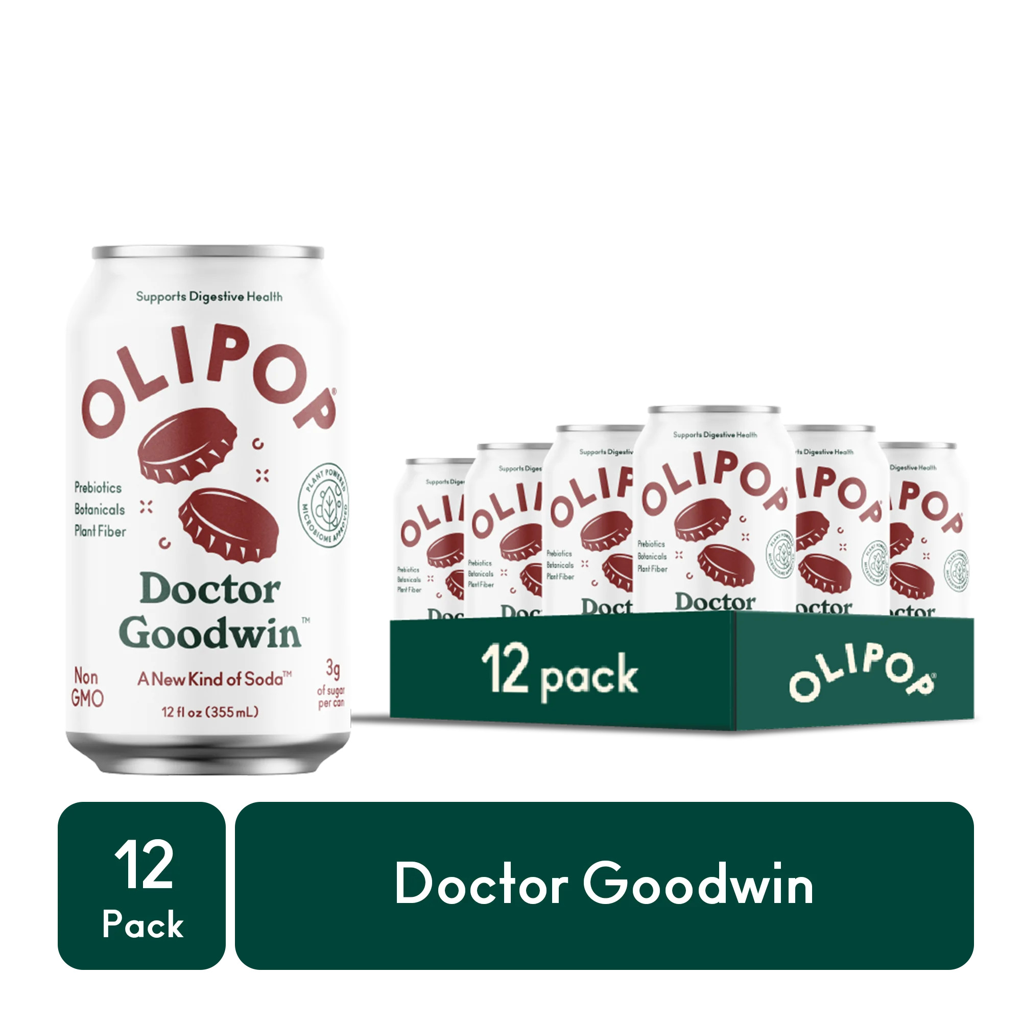 OLIPOP Prebiotic Soda, Doctor Goodwin, 12 fl oz (12 Pack) | Walmart (US)