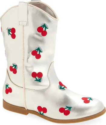 Kids' Gabi Cherry Embroidery Western Boot | Nordstrom