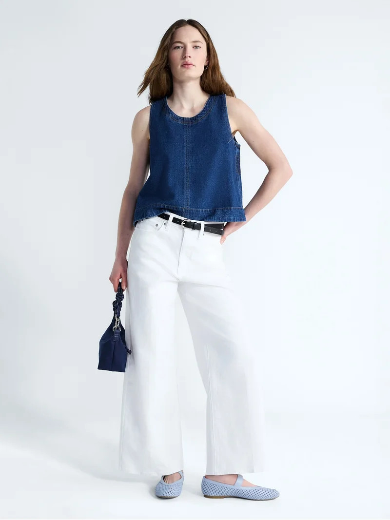 Free Assembly Women's Sleeveless Cropped Top, Sizes XS-XXL | Walmart (US)