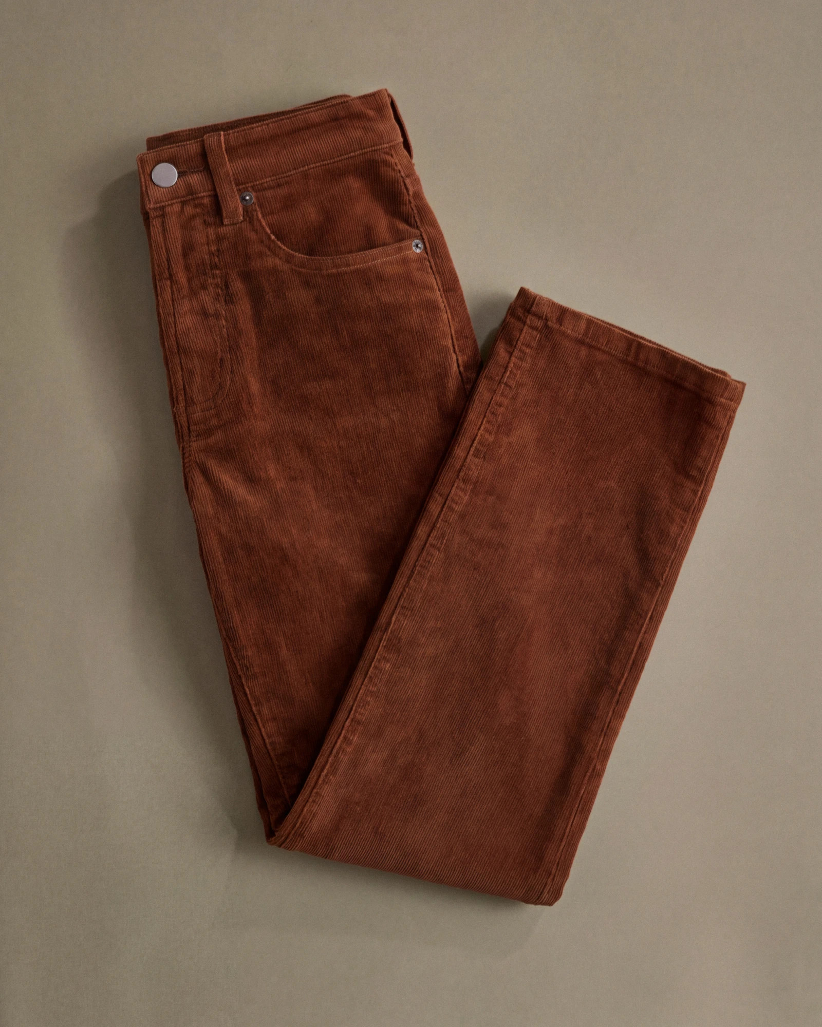 Quince | Women's Organic Stretch Corduroy Straight Leg Pants in Warm Brown, Size 0, Organic Cotton | Quince