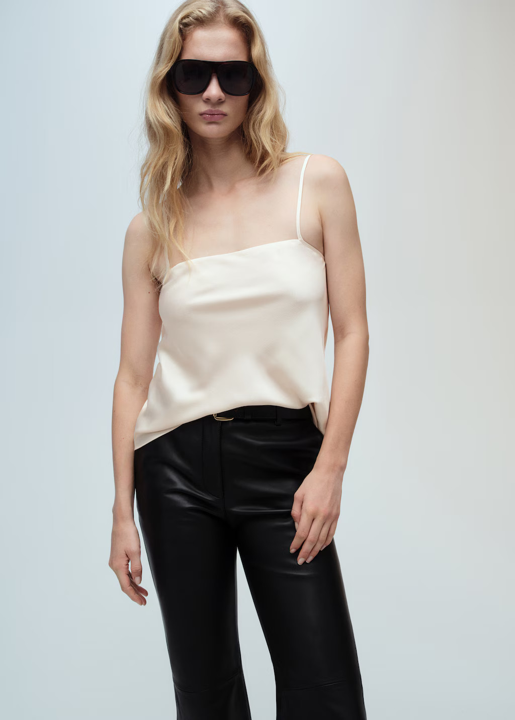 Satin top with thin straps - Women | MANGO USA | Mango (US/MX/AU)
