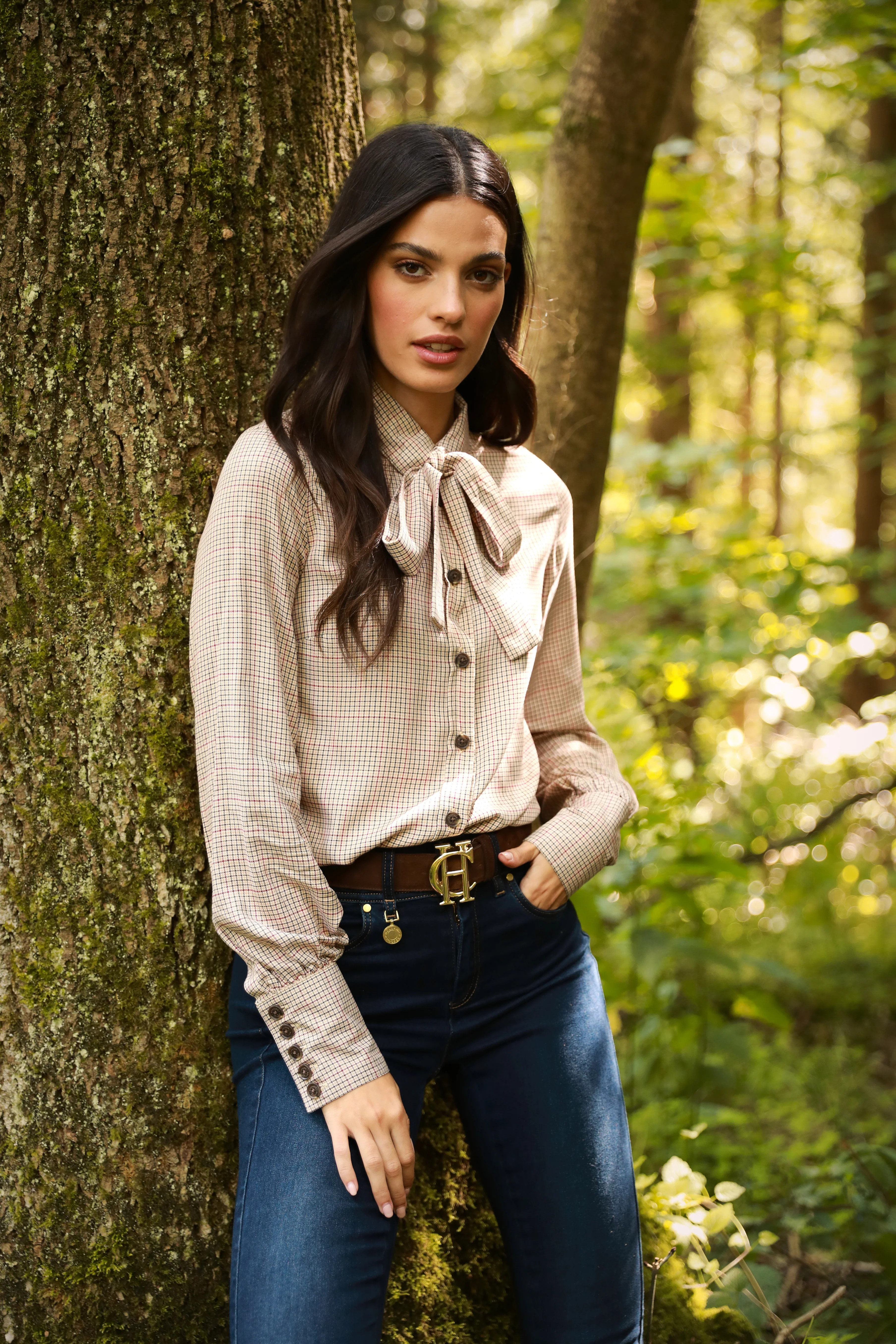 Heritage Shirt (Oatmeal Check) | Holland Cooper