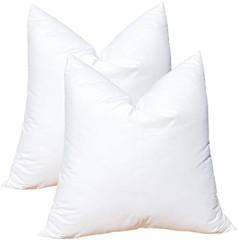 Pillowflex Set of 2 Synthetic Down Alternative Pillow Inserts for Shams(20 Inch by 20 Inch) | Amazon (US)