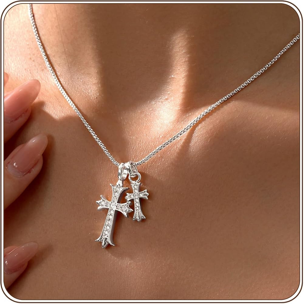 Partm Gold Cross Necklace for Women 14K Plated Dainty Pendant Cross Chain Faith Crucifix Choker B... | Amazon (US)