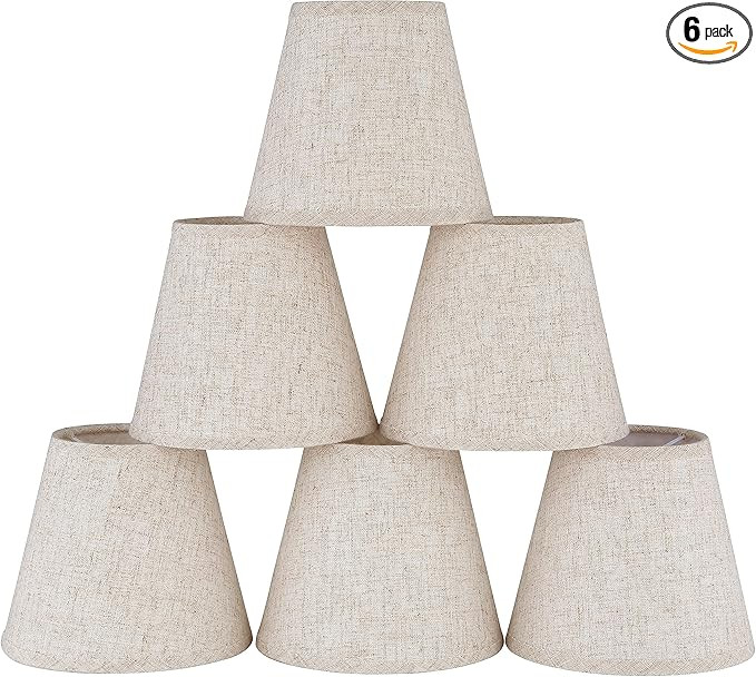 6pack Small Lampshades Clip On Bulb Fabric Lamp shade Bottom 5.9''x Top 3.54''xH 5.12'' for Chand... | Amazon (US)