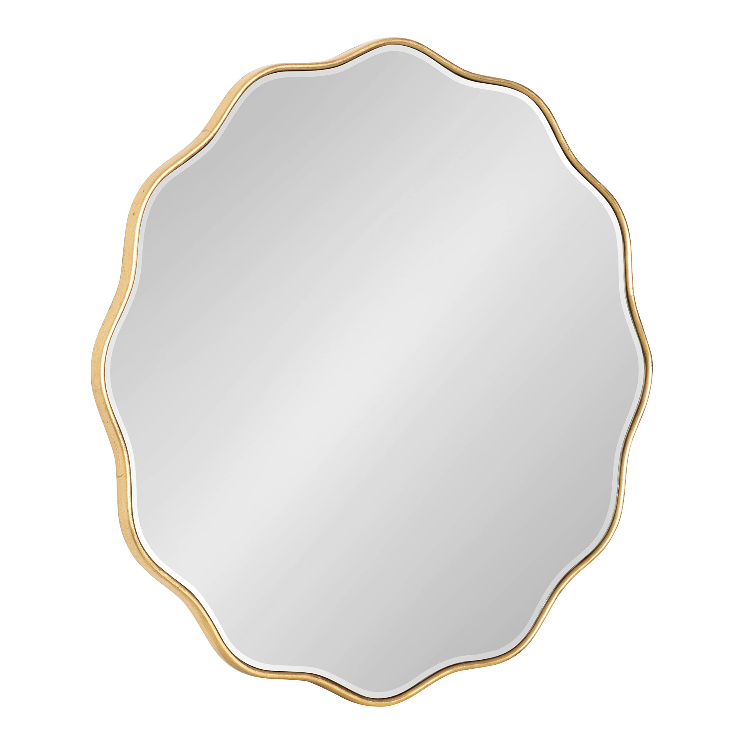 Kate and Laurel Viona Modern Scalloped Wall Mirror, 26 Inch Diameter, Gold, Decorative Round Wall... | Amazon (US)