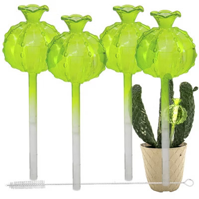 5 Star Super Deals Aqua Glass Plant Watering Cactus Ball Globes Self Watering Drip Irrigation Plant Care Indoor/Outdoor Potted Flowers 10" 6-7 oz 4pc | Target