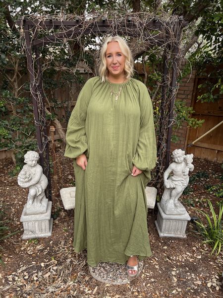 This great green linen dress is available in sizes 12-26 and only $60! Perfect throw on dress 

#LTKfindsunder100 #LTKplussize #LTKmidsize