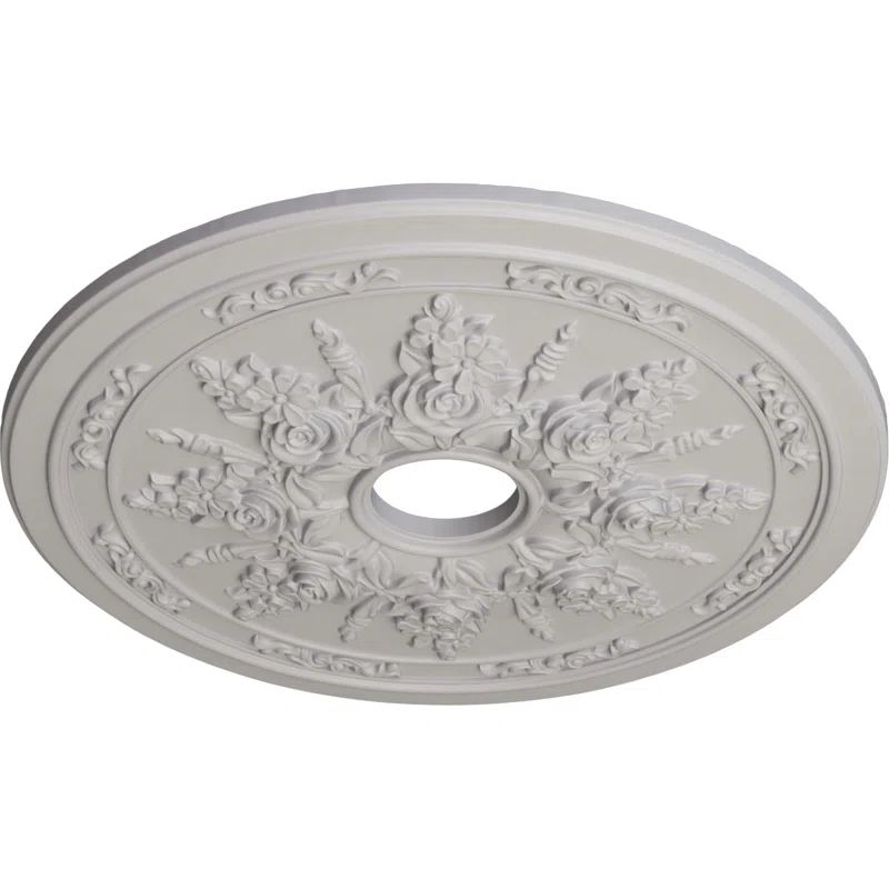 Rose and Ribbon 12.25"H x 23.5"W x 23.62"D Ceiling Medallion | Wayfair North America