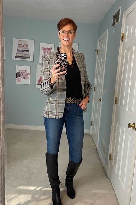 Love a blazer and boots in the fall. 

Madewell jeans, Amazon top, Veronica beard blazer, Tory Burch boots

Blazer, boots, fall outfit, tall jeans

#LTKstyletip #LTKSale