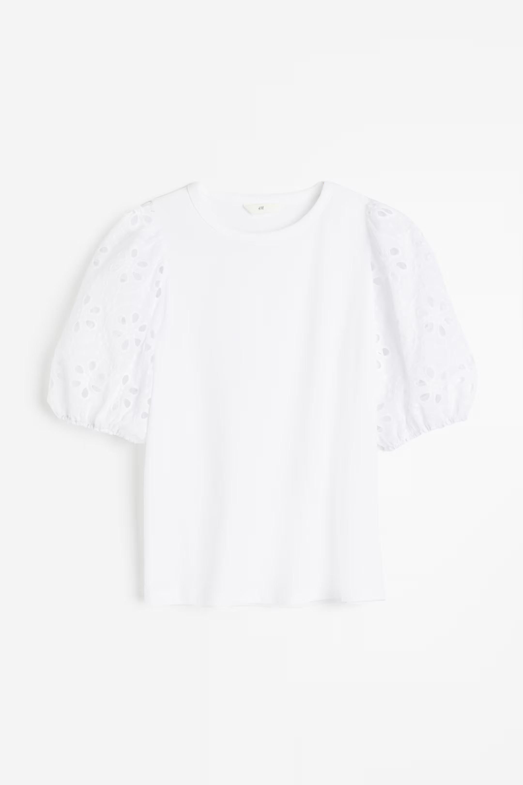 Top with Eyelet Embroidered Sleeves | H&M (US + CA)