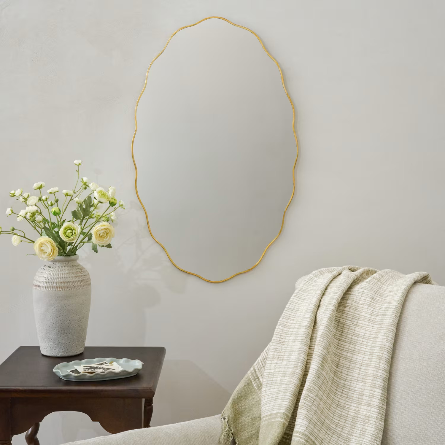 Jane Brass Scalloped Framed Mirror | Magnolia