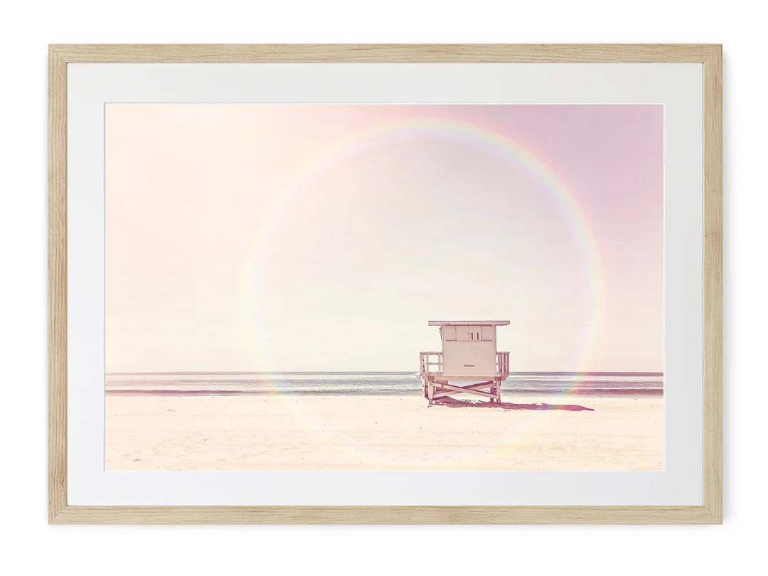 Pink Photography Wall Art, Preppy Beach Art, Surfer Girl Decor, Minimalist Sea Scene, Landscape P... | Etsy (US)