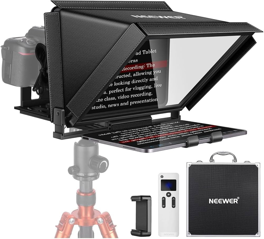 NEEWER X12 14 inch Aluminum Alloy Teleprompter for iPad Tablet Smartphone DSLR Cameras with Remot... | Amazon (US)