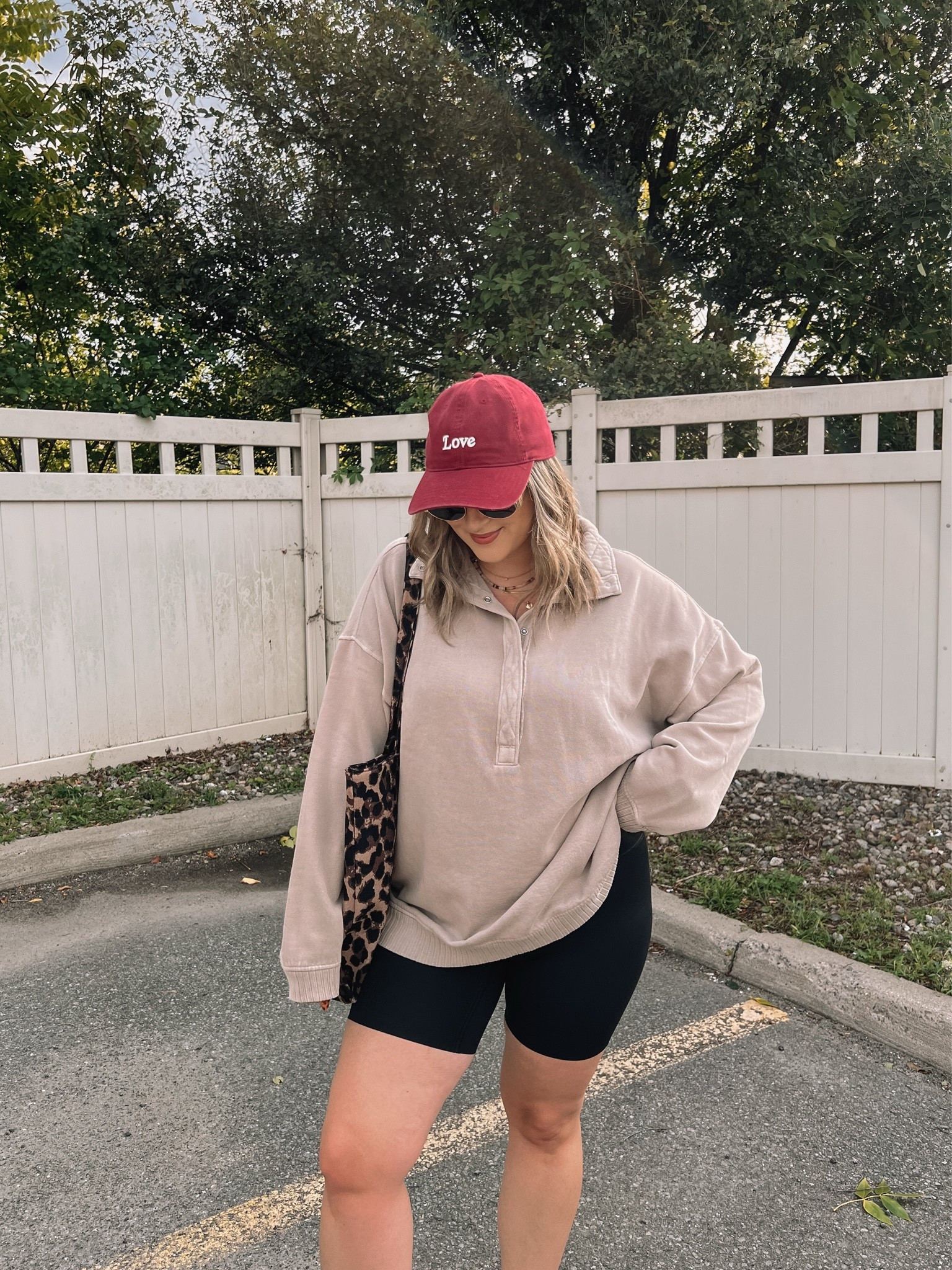 Early fall outfit from last year! They brought back this quarter snap sweatshirt and it’s on sale! I’m wearing L. Also wearing L in the biker shorts

#LTKfall #LTKsale #LTKmidsize