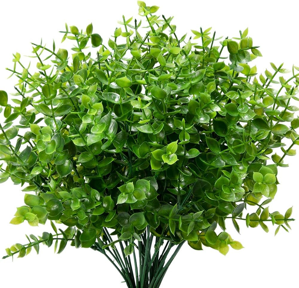 8 Bundles Outdoor Artificial Boxwood Stems UV Resistant No Fade Greenery Plants for Garden Patio ... | Amazon (US)