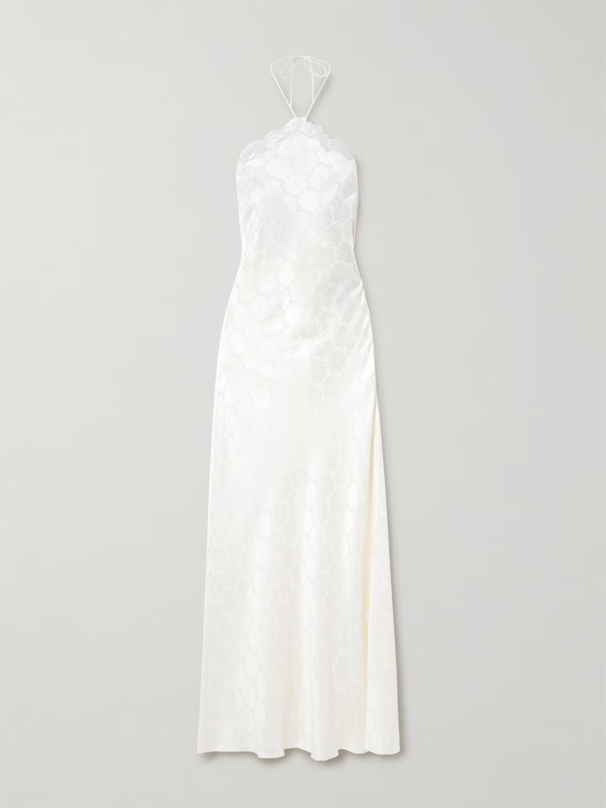 + NET SUSTAIN lace-trimmed jacquard halterneck maxi dress | NET-A-PORTER (US)
