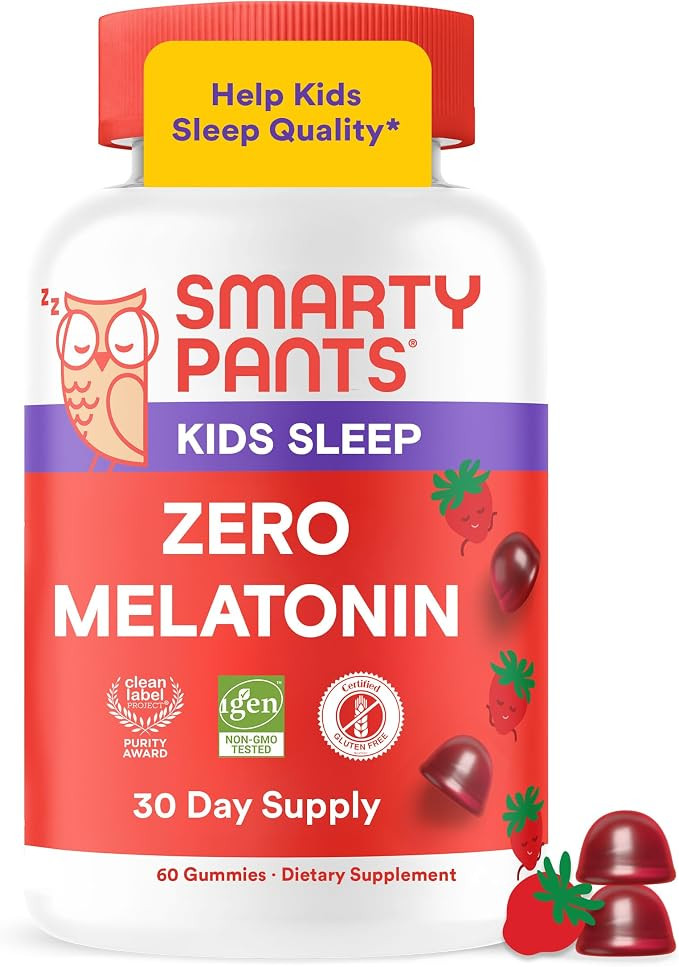 SmartyPants Kids Sleep Zero Melatonin Gummies with L-Theanine, Lemon Balm & Magnesium, Gluten Fre... | Amazon (US)