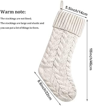 18 Inches Christmas Stockings Knit Xmas Stockings Large Fireplace Hanging Stockings for Family Ch... | Amazon (US)