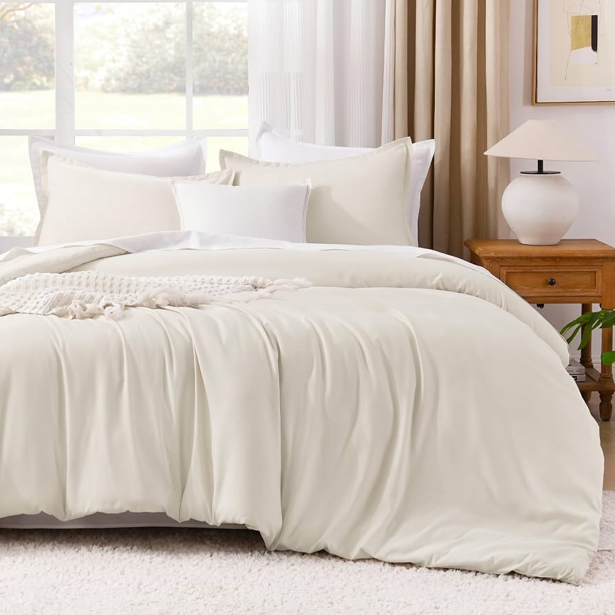 Litanika Oversized King Comforter 120x120, 3 Pieces Beige Lightweight Solid Bedding Comforter Set... | Amazon (US)