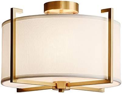 KCO Lighting Flush Mount Ceiling Light 4 Lights Brushed Brass Gold Ceiling Lamp Mid Century Modern C | Amazon (US)