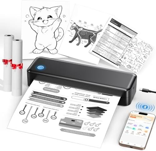 Portable Printer Wireless for Travel – Inkless Thermal Printer, Supports 8.5x11 Inch Thermal Pa... | Amazon (US)