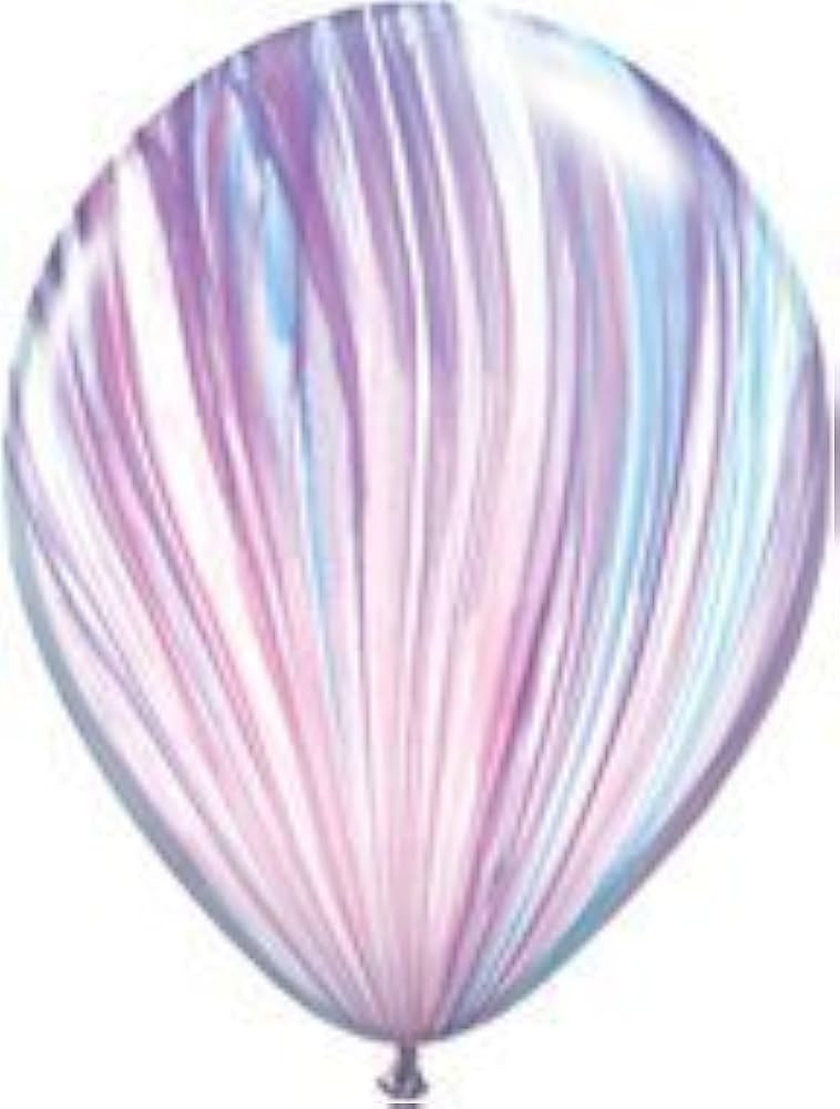 PURPLE Light Blue Purple PINK (6) SWIRL TIE DYE Hippie 60s Agate Latex Balloons by LGP | Amazon (US)