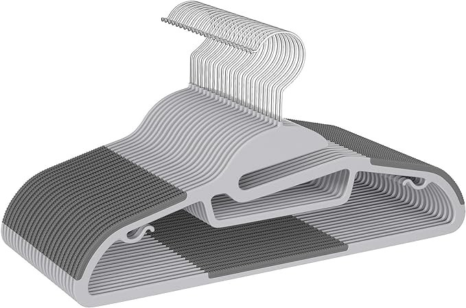 BAGAIL Plastic Hangers 50 Pack with Non-Slip Design,0.2 Inches Thick, 360°Swivel Hook Space Savi... | Amazon (US)