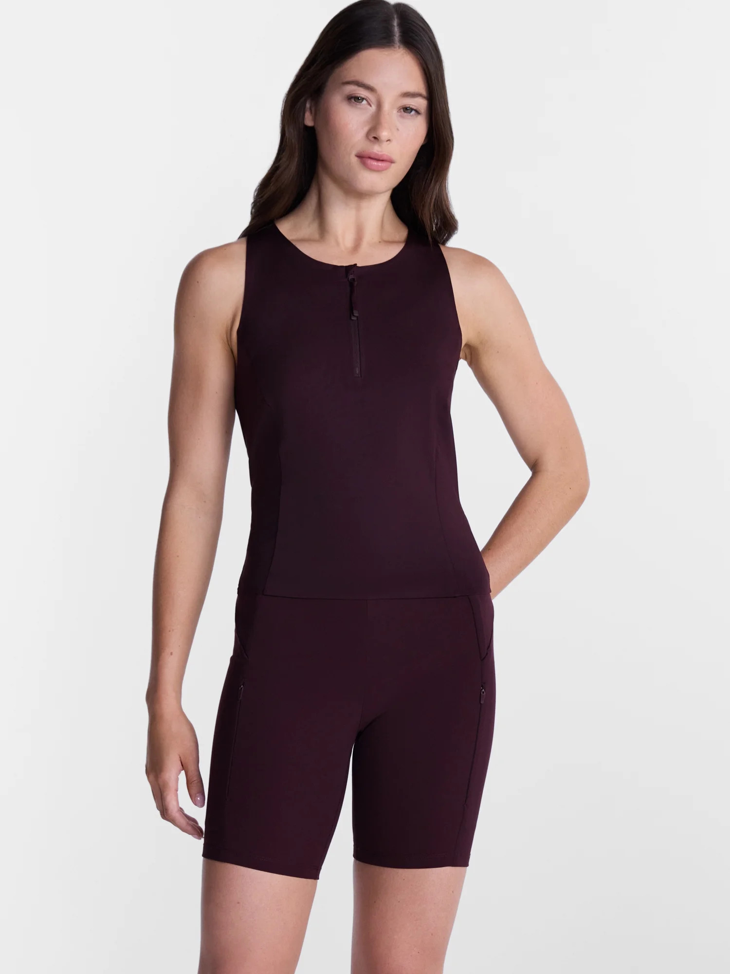 Avia Women's Quarter Zip Hybrid Tank Top, Sizes XS-XXXL | Walmart (US)