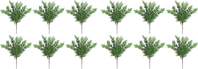 Set of 12 Artificial Natural Touch Cedar Pine Picks, 10 Inches Tall, Wired Branches for Arranging... | Amazon (US)