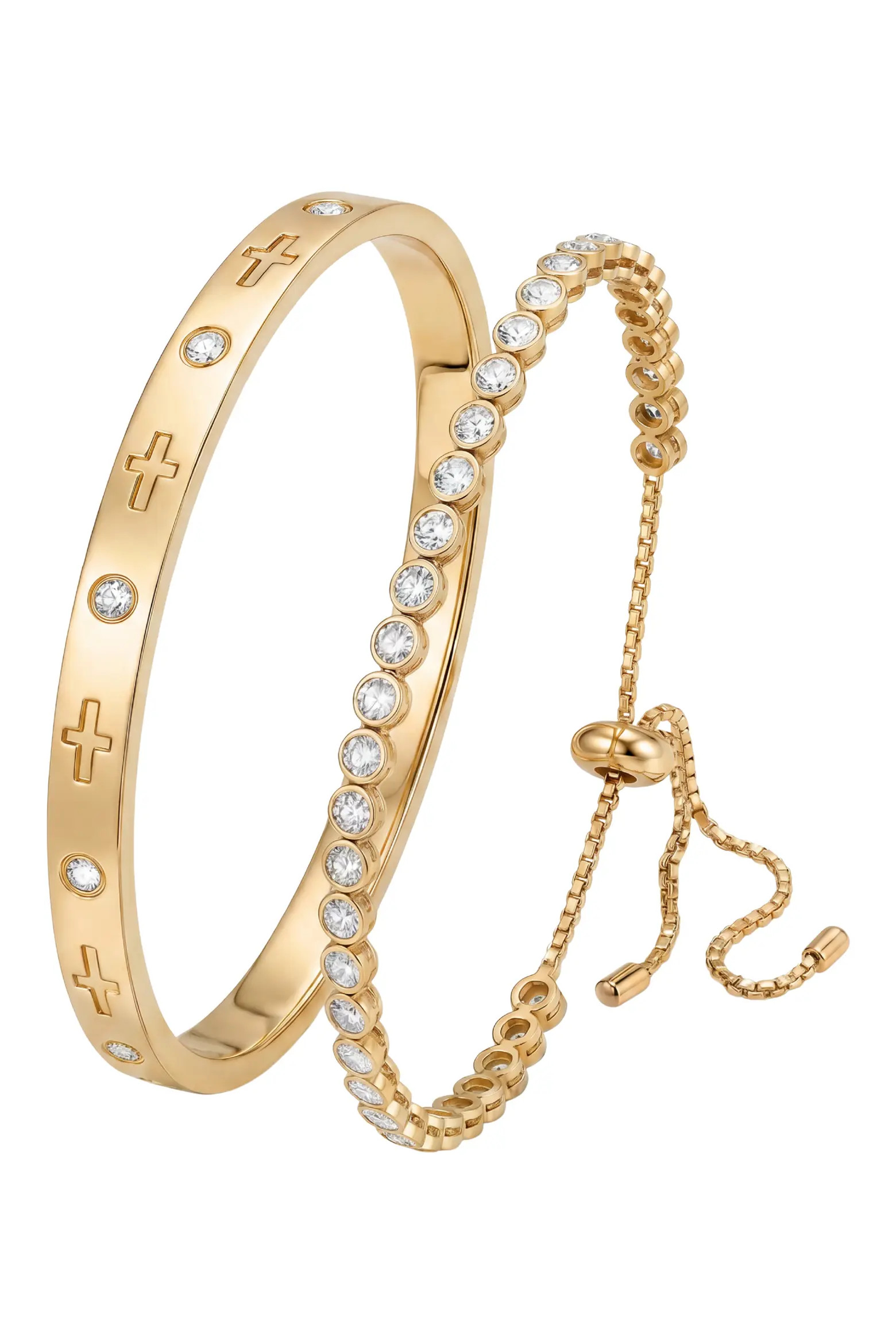 Tennis Cross & Coin Pendant Bracelet Set (Women) | Nordstrom | Nordstrom