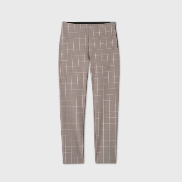Women's Plaid High-Rise Skinny Ankle Pants - A New Day™ Gray | Target