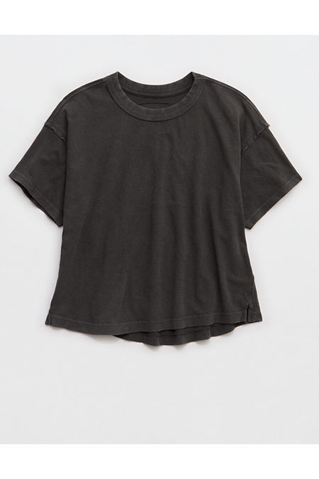 Aerie Summer Breeze Cropped T-Shirt Women's Dark Gray S | Aerie