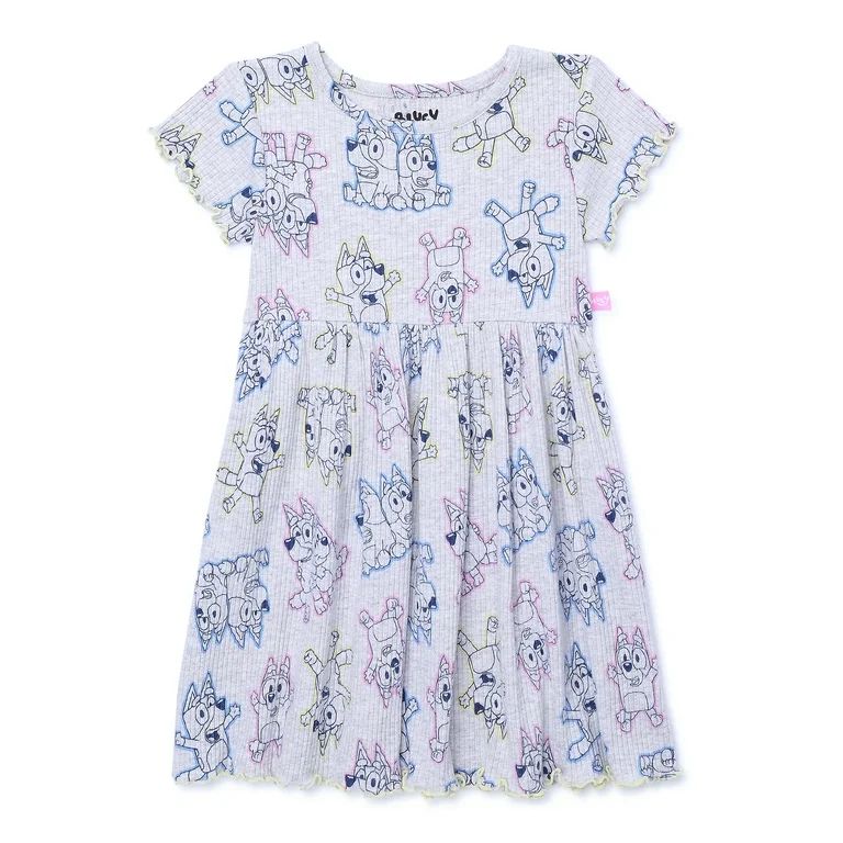 Bluey Toddler Girls Ribbed Graphic Dress, Sizes 2T-5T | Walmart (US)