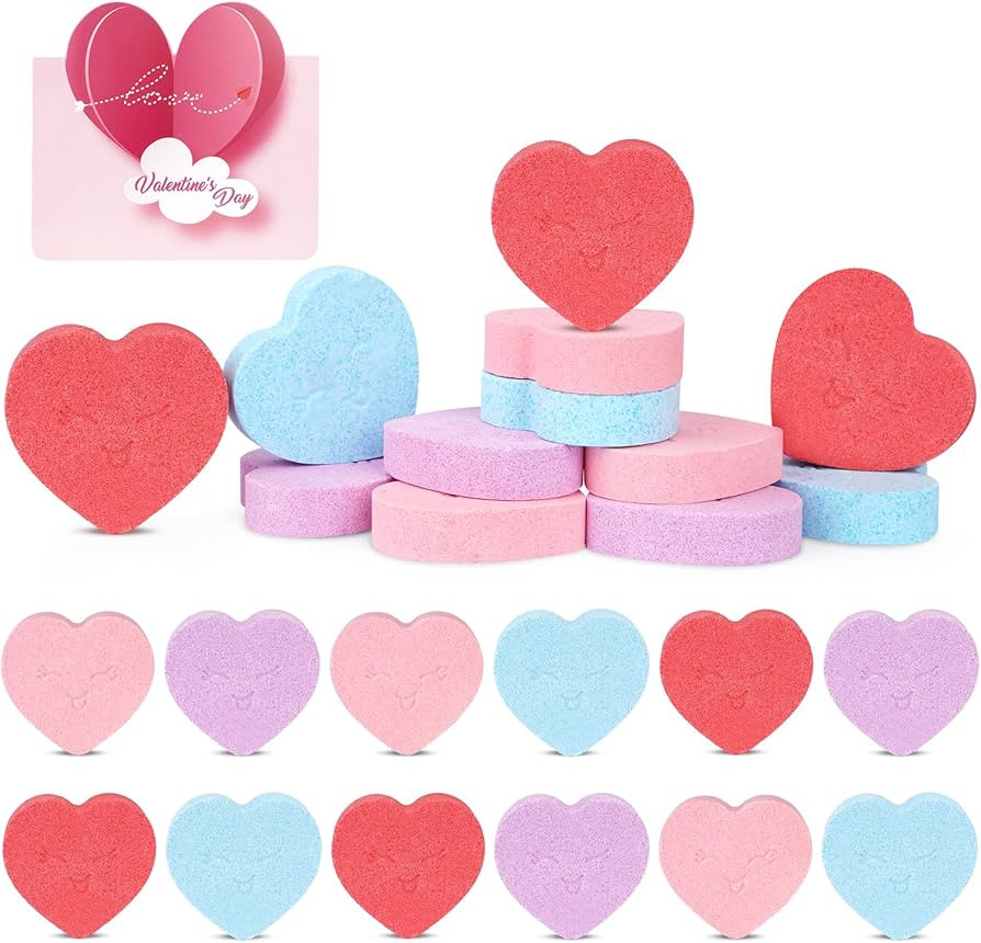 Valentine's Day Bath Bombs,12PCS Colorful Love Shape Bath Bomb Sets,Valentine's Day Gifts Bath Bo... | Amazon (US)