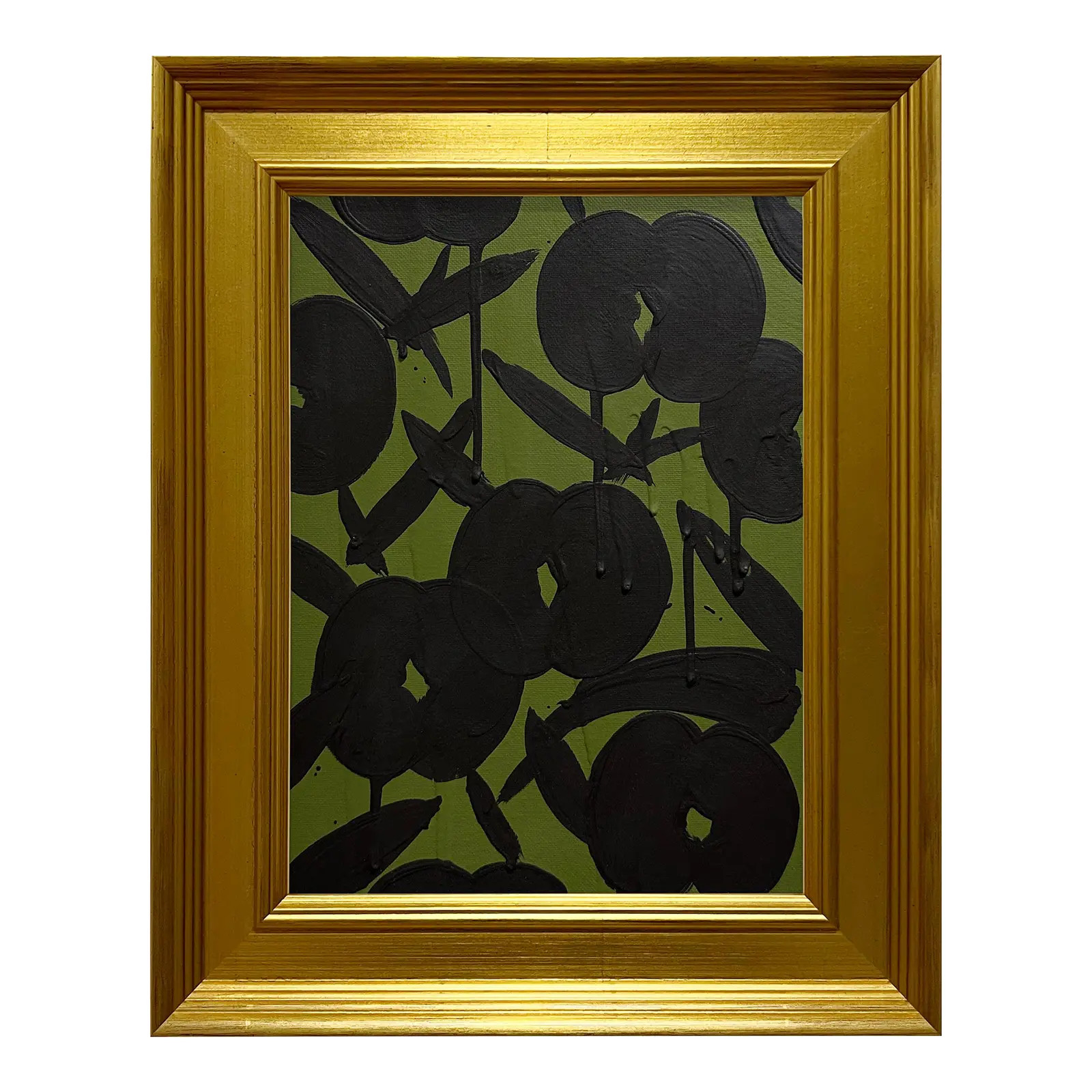 Ron Giusti Mini Orchid Forest Black Acrylic Painting | Chairish