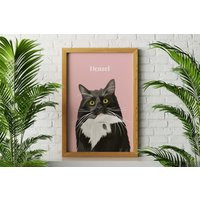 Custom Pet Portrait, Cat Dog Personalised Portrait From Photo, Memorial, Gift, Unique Uk & Us | Etsy (US)