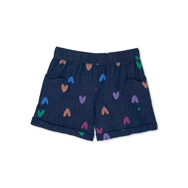 365 Kids from Garanimals Girls' Pull On Print Denim Shorts, Sizes 4-10 | Walmart (US)