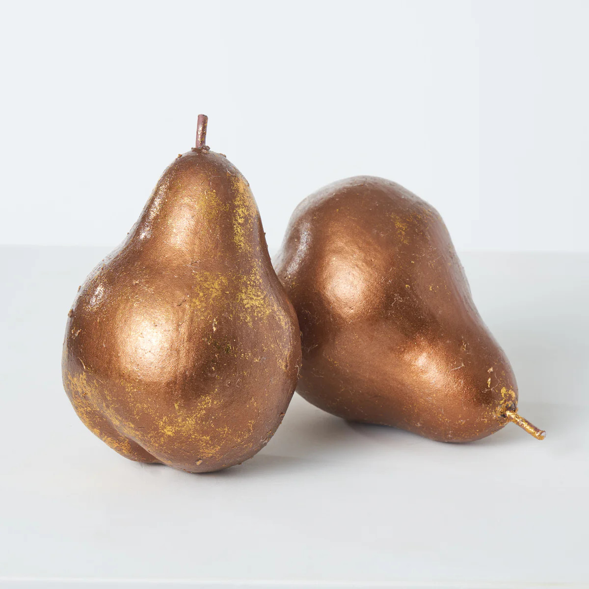 Gilded Bronze Pear Decorative Faux Fruit Holiday Glam Bowl Filler - Set of 2 | Darby Creek Trading