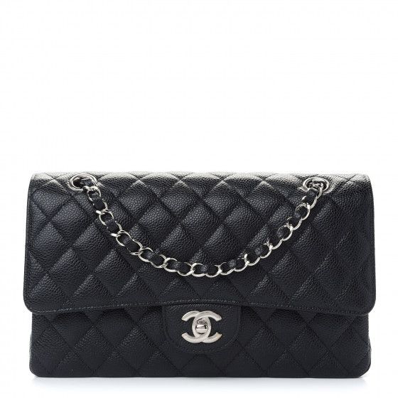 CHANEL Caviar Quilted Medium Double Flap Black | Fashionphile