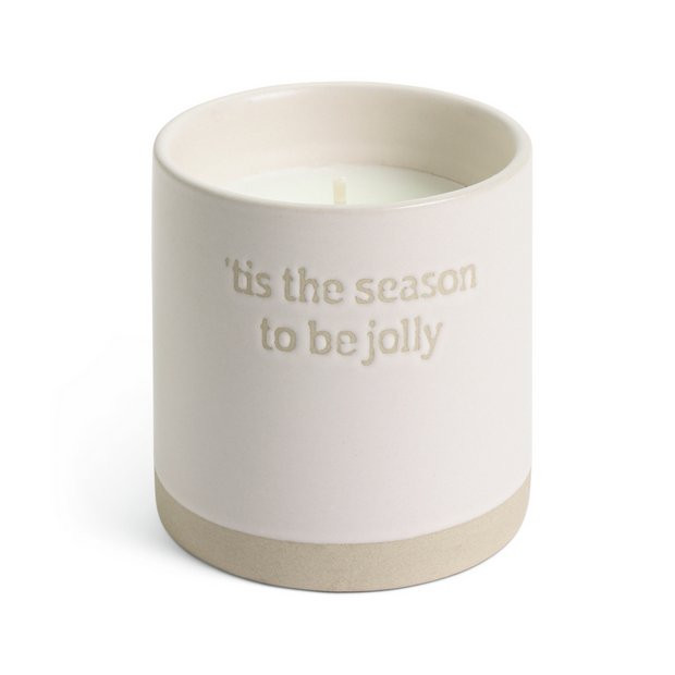 Habitat Small Ceramic Candle with Quote - Fir Balsam | Habitat UK