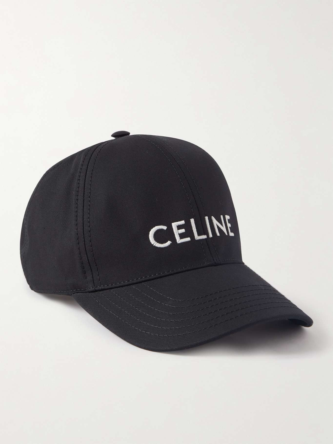 Black Logo-Embroidered Cotton-Gabardine Baseball Cap | CELINE HOMME | MR PORTER | Mr Porter (US & CA)