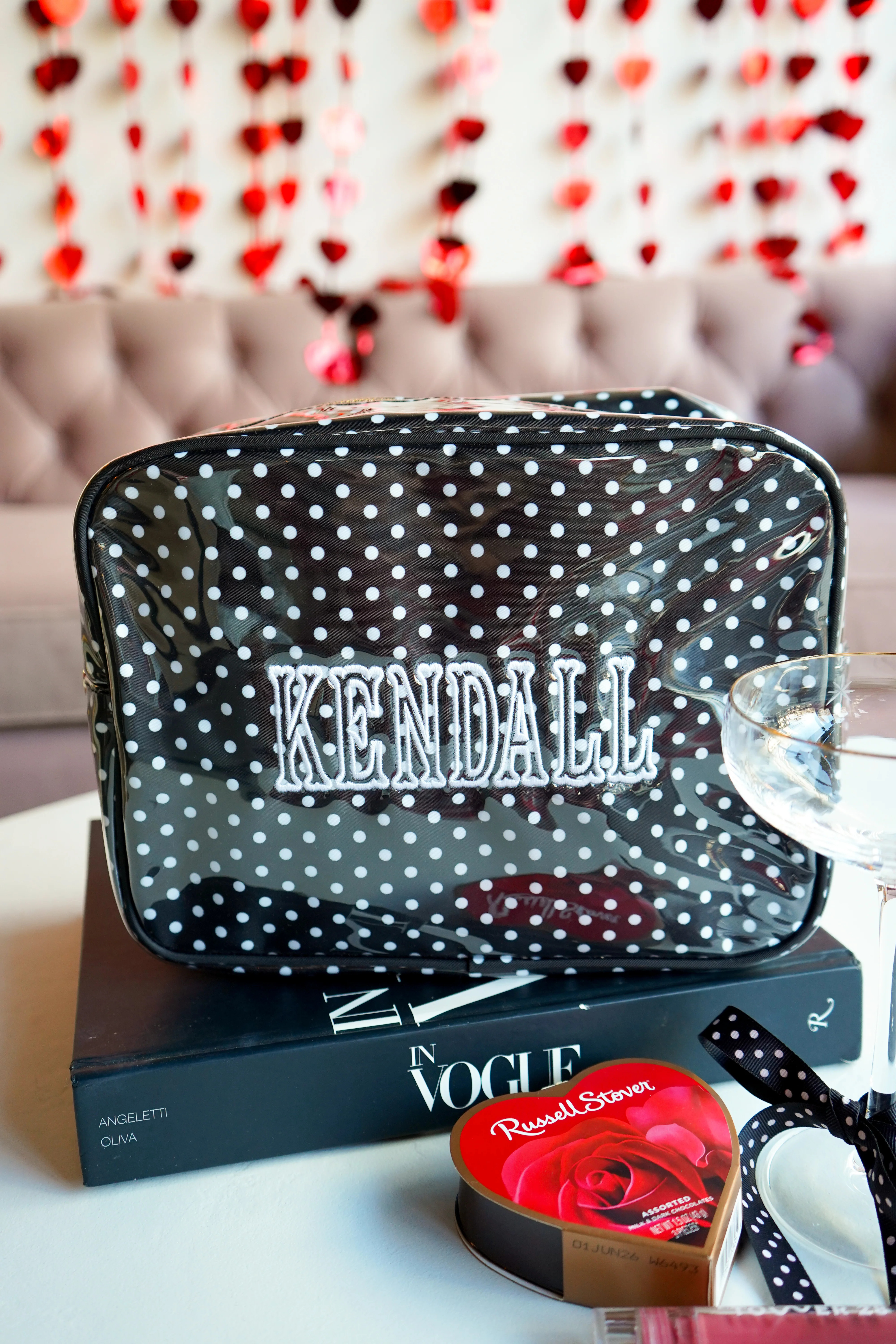 Black Polka Dot - Clear Coat XL Toiletry Bag | KenzKustomz
