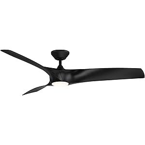 Zephyr Indoor and Outdoor 3-Blade Smart Ceiling Fan 62in Matte Black with 3000K LED Light Kit and... | Amazon (US)