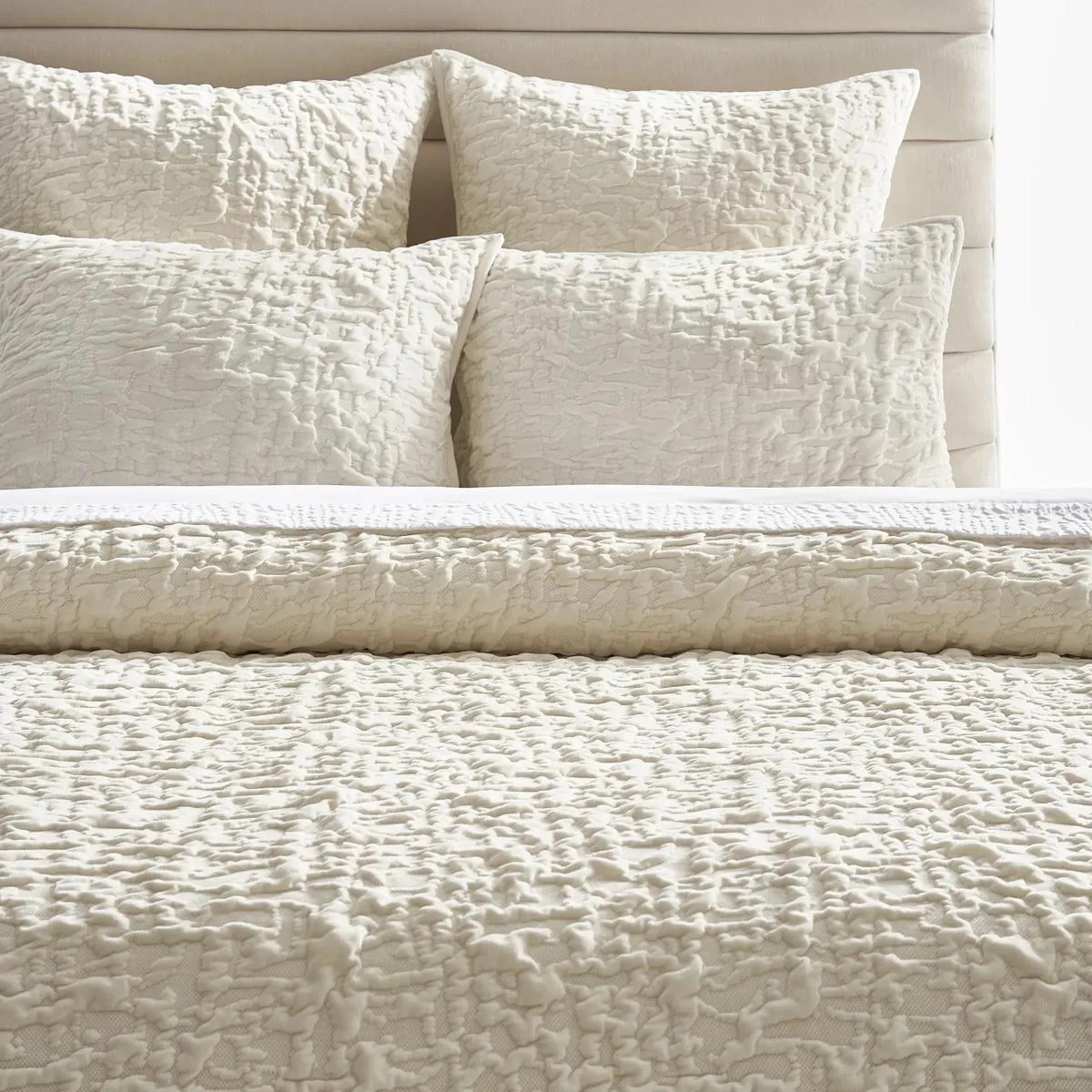 Madera Velvet Coverlet Set - Ivory | Z Gallerie